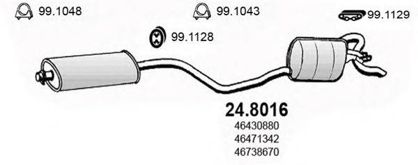 ASSO 248016 Средний / конечный глушитель ОГ