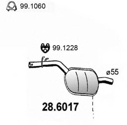 ASSO 286017 Средний глушитель выхлопных газов