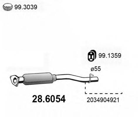 ASSO 286054 Середній глушник вихлопних газів