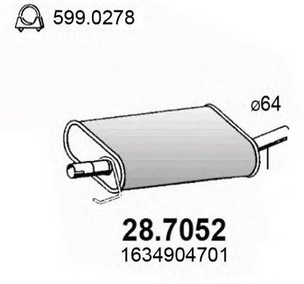ASSO 287052 Глушитель выхлопных газов конечный