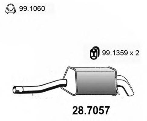 Глушитель выхлопных газов конечный ASSO 28.7057