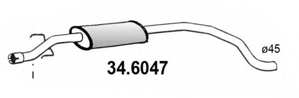 Средний глушитель выхлопных газов ASSO 34.6047