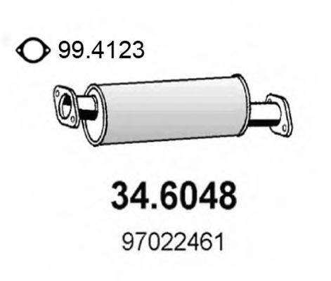 ASSO 346048 Средний глушитель выхлопных газов