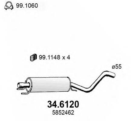 ASSO 346120 Средний глушитель выхлопных газов