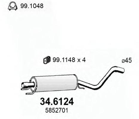 Середній глушник вихлопних газів ASSO 34.6124