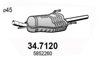 Глушитель выхлопных газов конечный ASSO 34.7120