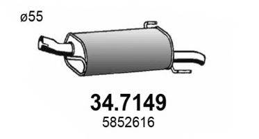 Глушник вихлопних газів кінцевий ASSO 34.7149