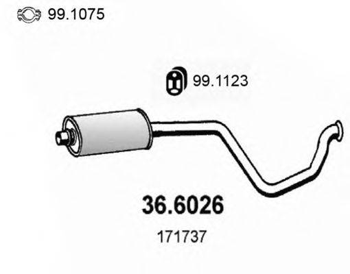ASSO 366026 Средний глушитель выхлопных газов