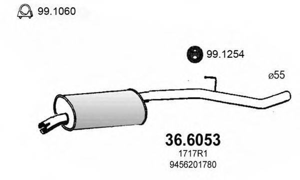 ASSO 366053 Средний глушитель выхлопных газов