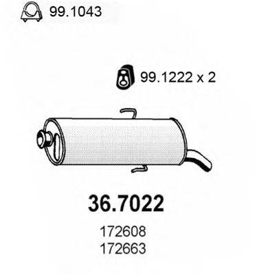 Глушник вихлопних газів кінцевий ASSO 36.7022