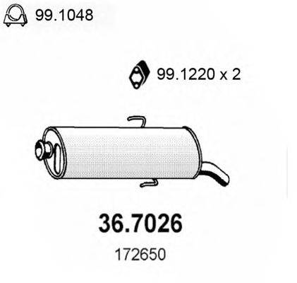 ASSO 367026 Глушитель выхлопных газов конечный