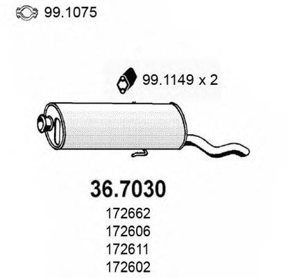 ASSO 367030 Глушитель выхлопных газов конечный