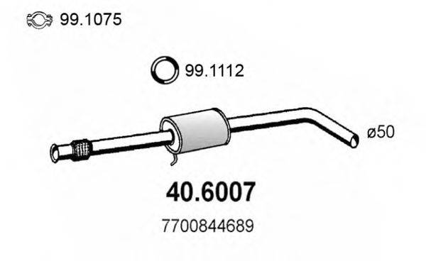 ASSO 406007 Средний глушитель выхлопных газов