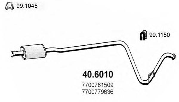 ASSO 406010 Средний глушитель выхлопных газов