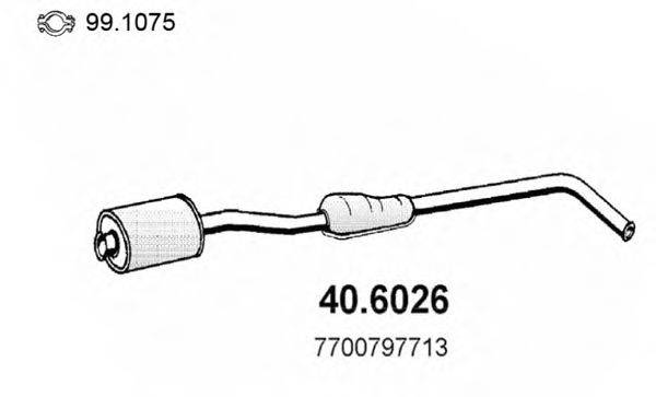 ASSO 406026 Средний глушитель выхлопных газов