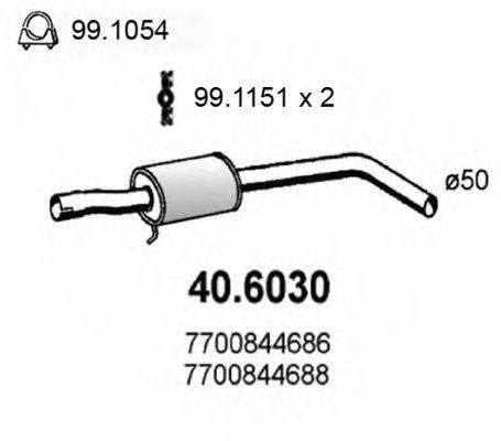 Середній глушник вихлопних газів ASSO 40.6030