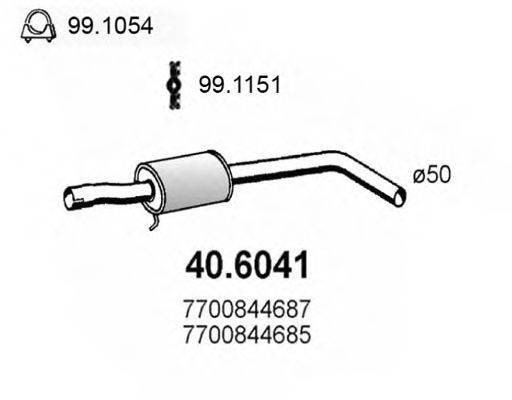 ASSO 406041 Средний глушитель выхлопных газов