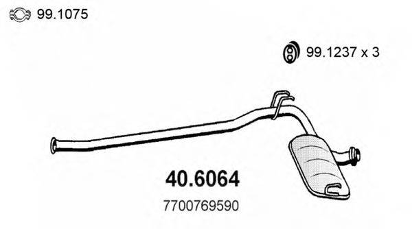 ASSO 406064 Средний глушитель выхлопных газов