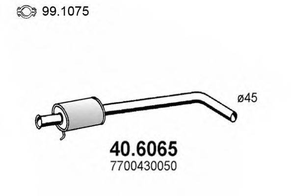 ASSO 406065 Средний глушитель выхлопных газов
