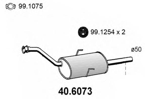 ASSO 406073 Средний глушитель выхлопных газов