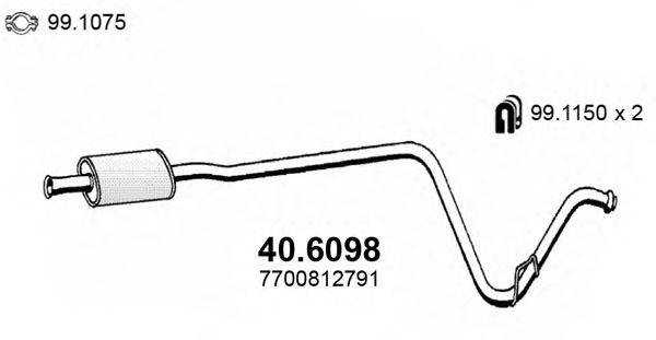 Середній глушник вихлопних газів ASSO 40.6098