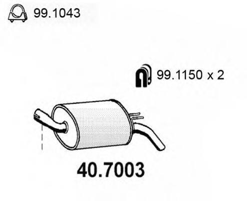 ASSO 407003 Глушитель выхлопных газов конечный