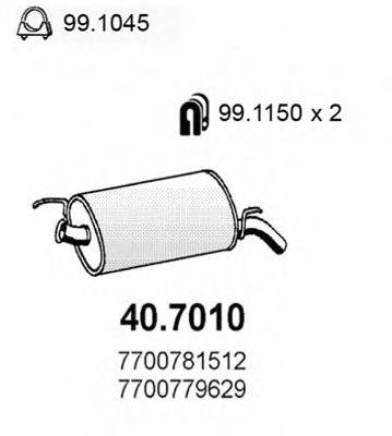 Глушитель выхлопных газов конечный ASSO 40.7010