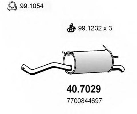 ASSO 407029 Глушитель выхлопных газов конечный