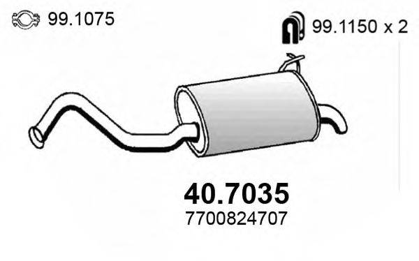 ASSO 407035 Глушитель выхлопных газов конечный