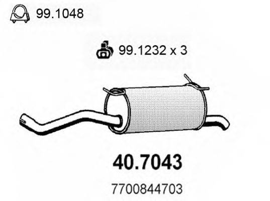 Глушитель выхлопных газов конечный ASSO 40.7043