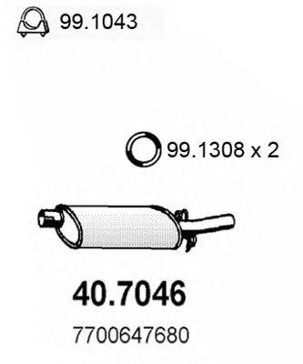 Глушник вихлопних газів кінцевий ASSO 40.7046