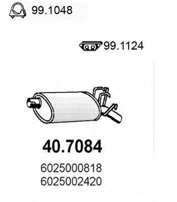 Глушник вихлопних газів кінцевий ASSO 40.7084