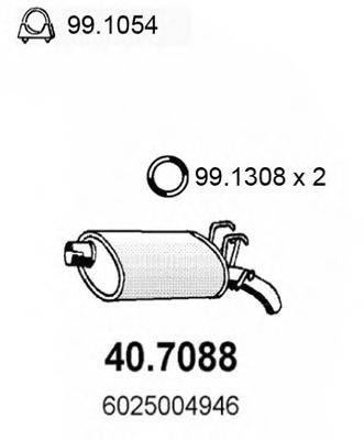 Глушник вихлопних газів кінцевий ASSO 40.7088