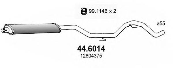 Средний глушитель выхлопных газов ASSO 44.6014