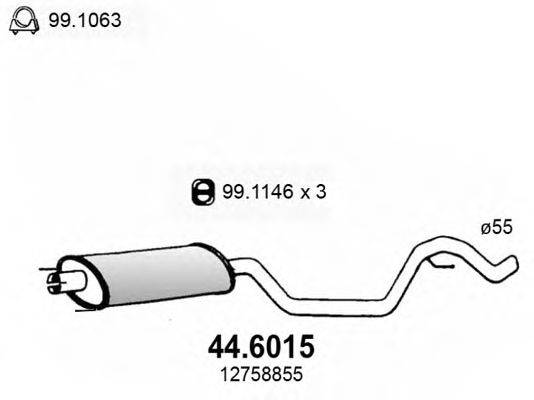 ASSO 446015 Средний глушитель выхлопных газов