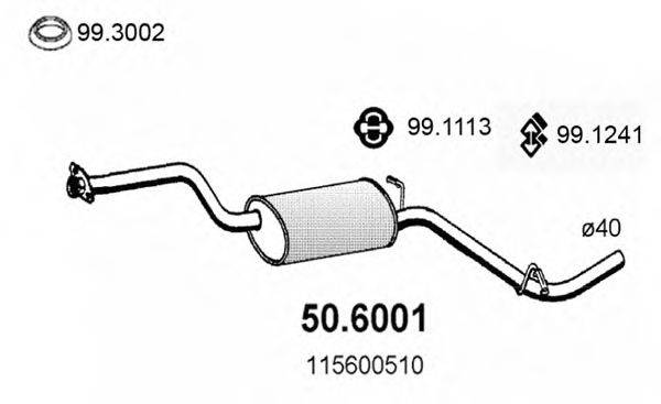 Середній глушник вихлопних газів ASSO 50.6001