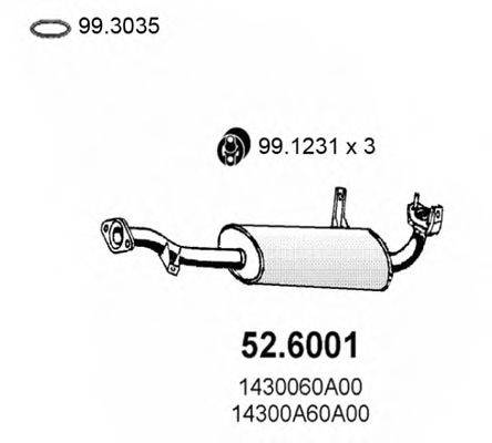 ASSO 526001 Средний глушитель выхлопных газов