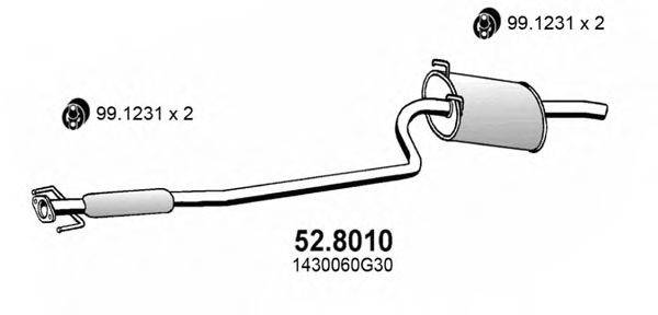 ASSO 528010 Средний / конечный глушитель ОГ
