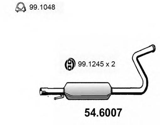 Средний глушитель выхлопных газов ASSO 54.6007