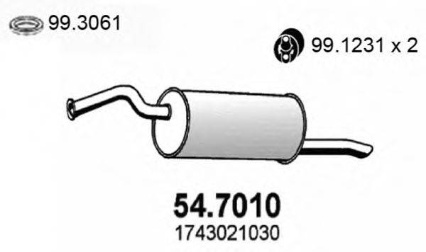 Глушитель выхлопных газов конечный ASSO 54.7010