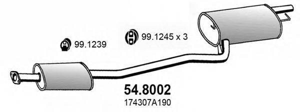 Средний / конечный глушитель ОГ ASSO 54.8002