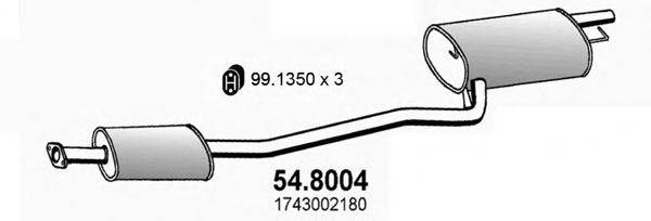 Середній/кінцевий глушник ОГ ASSO 54.8004