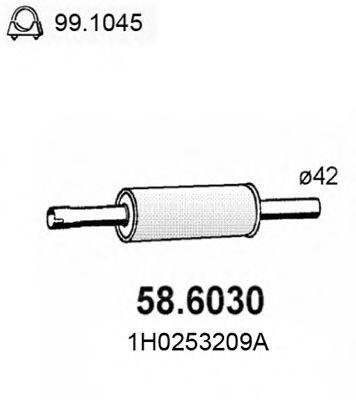 Середній глушник вихлопних газів ASSO 58.6030
