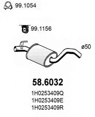 ASSO 586032 Средний глушитель выхлопных газов