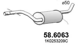 ASSO 586063 Средний глушитель выхлопных газов