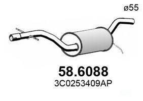 ASSO 586088 Средний глушитель выхлопных газов