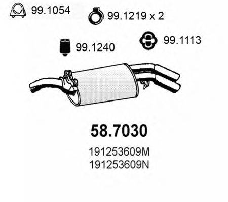 ASSO 587030 Глушитель выхлопных газов конечный
