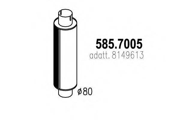 ASSO 5857005 Средний / конечный глушитель ОГ