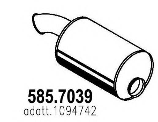 ASSO 5857039 Средний / конечный глушитель ОГ