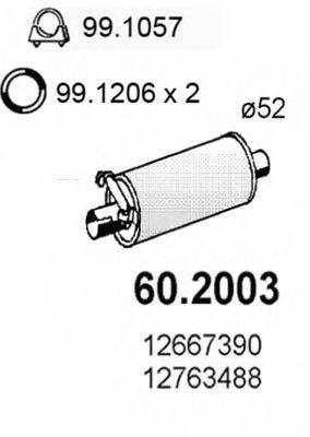 Предглушитель выхлопных газов ASSO 60.2003